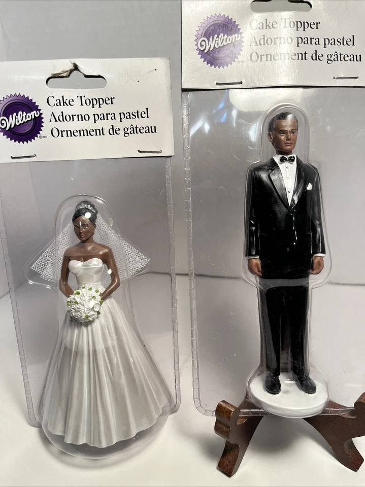 Black Bride & Groom Cake Toppers Wilton African American