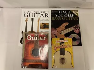 4x Books Teach Yourself Guitar / Bass Guitar DVD Edition Beginner Guide - Imagen 1 de 6
