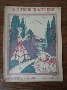 Fashion CATALOGUE Aux Trois Quartiers Paris NEW March 1922 ill. BARJANSKY - Picture 1 of 6