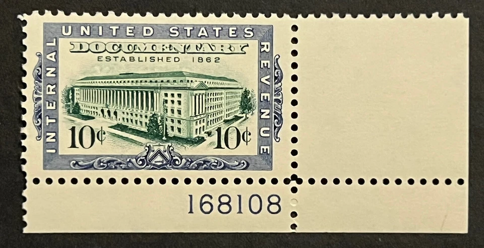 Travelstamps: 1962 US Stamps Scott #R733 10¢ Documentary MNH OG ** NUMBERED - Image 1 of 4