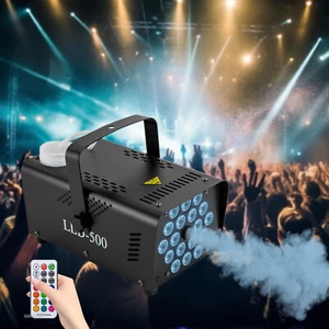 Protable Minidisco Rauchmaschinen Nebelmaschine Mit 18 LED RGB Lichter Halloween - Bild 1 von 17