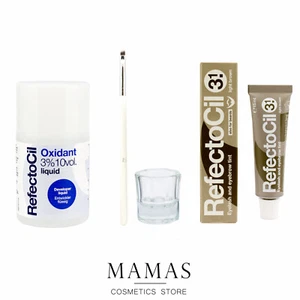 KIT RefectoCil: 3.1 Tinte Marrón Claro 15ml + 3% Oxidante Líquido 100ml + Vidrio + Cepillo - Imagen 1 de 3