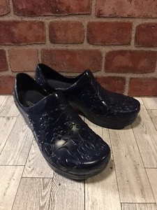 Dansko Womens 9 EUR 39 Blue Platform Clogs Slip Resistant Soles Nurse Restaurant - Picture 1 of 6