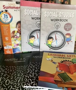 Accelerate Education/Carson Dellosa Mixed Lot (6) 4th Grade Workbooks Math - Imagen 1 de 7