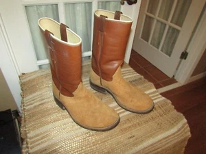 HECHAS A MANO Botas de Vaquero de Gamuza Stovepipe Personalizadas para Hombres aprox. 12.5 E Medidas - Imagen 1 de 11