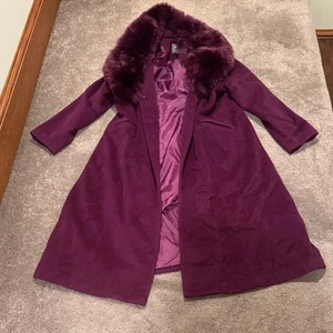 Jessica London pflaumenlila Trenchcoat GRÖSSE 16W - Bild 1 von 6
