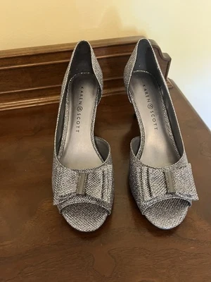 Karen Scott Destina 女式 D'Orsay 晚间泵锡制美国 7 M 码婚礼 — 第 1/4 张图片