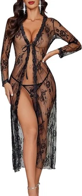 Avidlove сексуальный кружевной халат для женщин белье свадебная кукла большой, черный  - Изображение 1 из 4