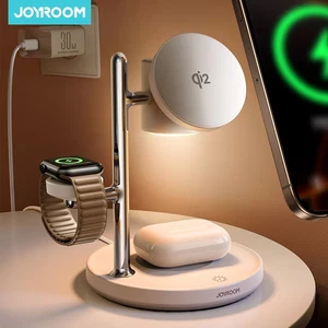 Joyroom Qi2 4-in-1 Fast Wireless Charger MagSafe Stand for iPhone Watch AirPods - Picture 1 of 12