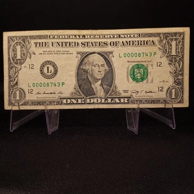 2009 $1 Low Fancy Serial Number Ocean Country NJ Zip Code Leading Quad 0s - Image 1 of 3