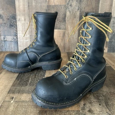 Wesco Logger Steel Toe Black Lace Up Work Boots Mens 11 D - Image 1 of 4