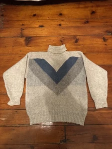 Vintage Alafoss Icewool Iceland Nordic Wollpullover Grau Blau Damen S - Bild 1 von 7