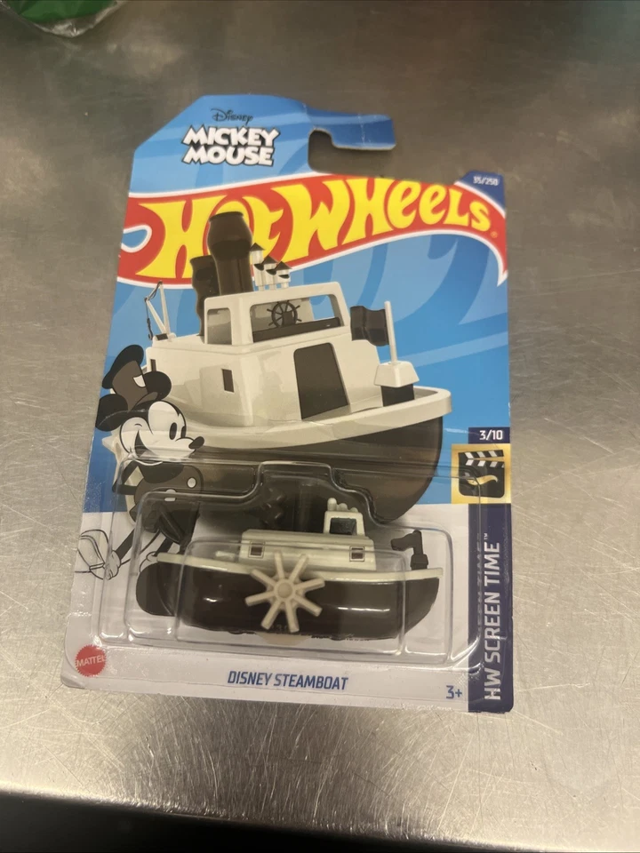 Hot Wheels Disney Mickey Mouse Steamboat Willie 35/250 HW Screen Time 3/10 2022 - Image 1 of 2