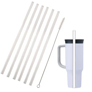 Transparent Replacement Straw for Owala 40oz Tumbler 6 Straws + 1 Brush - Bild 1 von 23