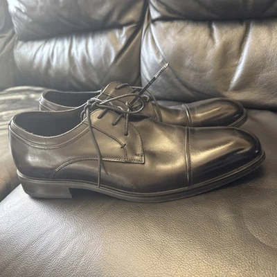 Zapatos de vestir Oxford Johnston & Murphy para hombre talla 10M Harmon puntera negra D22 Foto 1 de 4