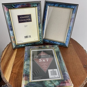3 Bilderrahmen Vintage 5x7 Floral Abstrakt Mehrfarbig Gold - Bild 1 von 17