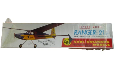 Carl Goldberg Ranger 21 Free Flight Balsa Model Airplane Kit Vintage #D3198 - Image 1 of 4