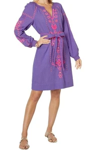 Nuevo Vestido Para Mujer Lilly Pulitzer Místico Púrpura Cammie Manga Larga Bordado 0 - Imagen 1 de 3