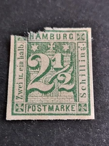 alte Briefmarke, 1864, Hamburg, 2 1/2 Schilling , Altdeutschland, ungebraucht  - Bild 1 von 2