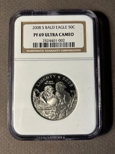 2008-S Bald Eagle 50c Proof PF 69 Ultra Cameo NGC Certified - Picture 1 of 4