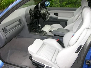 BMW E36 M3 Vader Seat Covers 1994-1999 - Synthetic Leather Replacement White - Bild 1 von 2