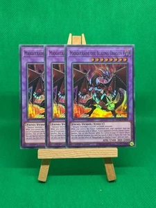 Tarjeta YuGiOh 3 X Masquerade The Blazing Dragon súper rara primera edición MP22-EN208 - Imagen 1 de 10