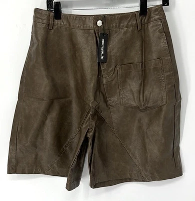 Pretty little thing Nuevo con etiquetas Pantalones Cortos Largos de Cuero Sintético Mujer Talla 6 Marrón Foto 1 de 4