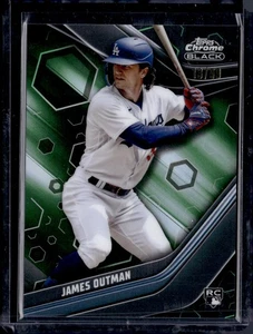 2023 Topps Chrome Black James Outman Green Refractor 13/99 Rookie - Picture 1 of 2