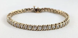 Brazalete Tenis Oro 14K y Aproximadamente 3.5 Ct Circonita Cúbica, 7" x 4mm - Imagen 1 de 7