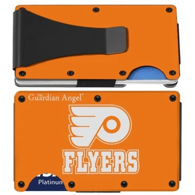 Philadelphia Flyers Ángel de la Guarda Titanio Fibra de Carbono RFID Bloqueo Billetera D7 Foto 1 de 4