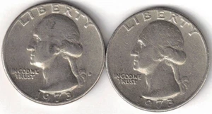 1973 Philadelphia und Denver Circulated 2 Washington Quarter Coins! - Bild 1 von 2