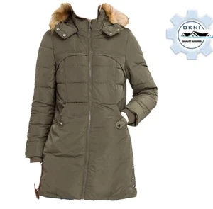 Polydeer Women Thickened Vegan Warm Puffer Winter Parka Jacket W/Faux Fur Hood - Picture 1 of 5