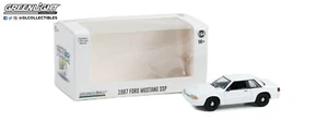 1:64 GreenLight 1987 Ford Mustang SSP Police Hot Pursuit Blank White Exclusive - Picture 1 of 3