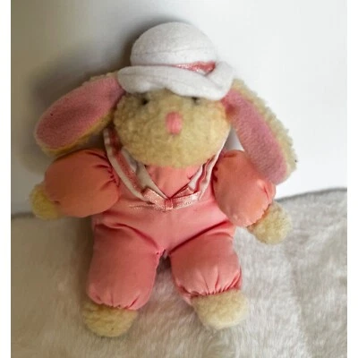 Dakin Peluche Conejito Conejo Sonajero Rosa Marinero Traje Sombrero 6” Bebé Niña Foto 1 de 4