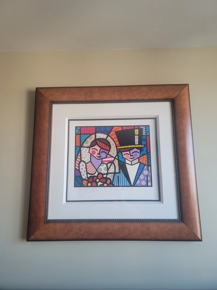 Romero Britto "BRIDE GROOM 2000" painting/SERIGRAPH ARTIST PROOF painting  - Image 1 of 3