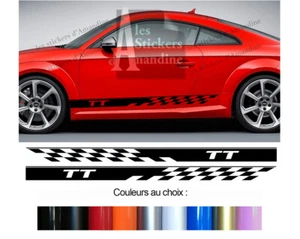 2 RACING SPORT STRIPS FOR AUDI TT QUATTRO JDM DRIFT STICKER STICKER BD435-3 - Picture 1 of 1