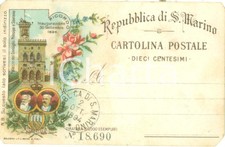 1894 REPUBBLICA DI SAN MARINO Inaugurazione Palazzo del Governo *Cartolina FP NV