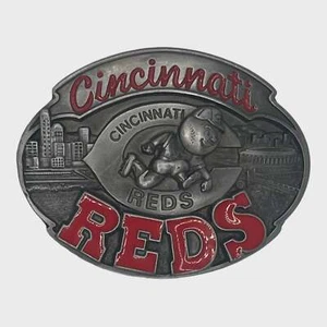 Vintage 1988 Siskiyou Cincinnati Reds MLB Baseball Metal Belt Buckle - Picture 1 of 2