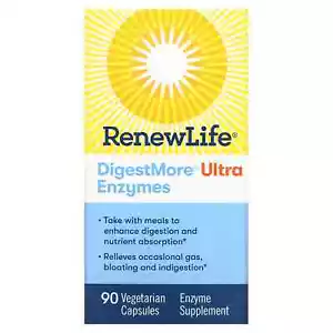 2 X Renew Life, DigestMore Ultra Enzymes, 90 Vegetarian Capsules - Picture 1 of 3