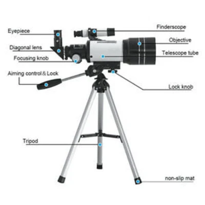 Astronomical telescope for beginners with tripod - details 70mm aperture 150x mm - Image 1 of 4