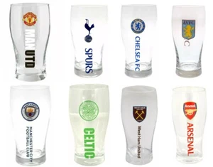 Pint Beer Glass Arsenal Liverpool Tottenham Manchester United Official Licensed - Picture 1 of 12