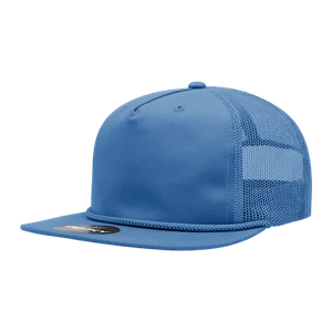 Decky Unisex 5 Panel High Profile Relaxed Cotton Blend Trucker Cap w/Rope - 6041 - Picture 1 of 38