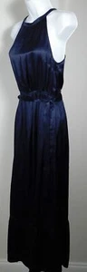GREYLIN Para Mujer Azul Medianoche Satén Cuello Cuchara Sin Mangas Autocorbata Vestido Mediodía... - Imagen 1 de 5
