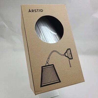 Ikea Arstid настенная лампа 401.638.82 никелированный с плиссированным абажуром новый в коробке - Изображение 1 из 4