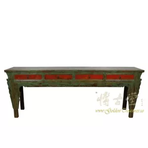 Antique Chinese 4 Drawers Painted Long Sofa Table/Console Table - Picture 1 of 11
