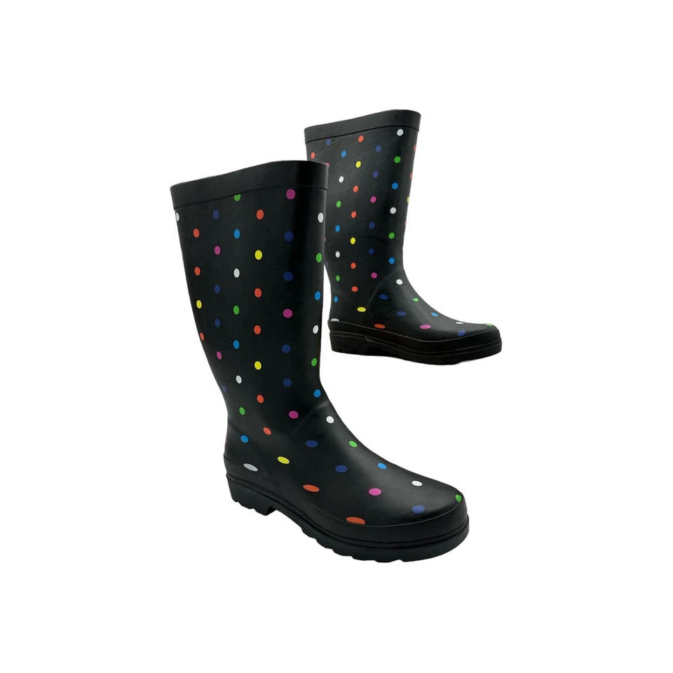 Sugar, Botas de Lluvia Altas Riffle para Mujer, Punto Fiesta Negro, Talla 10M Foto 1 de 4