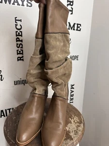 Vintage Womens Taupe Dingo Leather Suede Boots Size 8M #7844 New Without Box - Picture 1 of 7