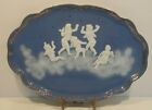 Vintage Ardalt Japan Tray, Raised Cameo of Angels Clouds on Blue Field, Gilding
