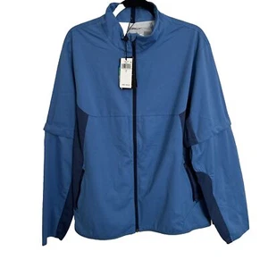 Neu mit Etikett RLX Ralph Lauren wasserabweisende Golfjacke mit durchgehendem Reißverschluss für Herren blau/marineblau/Large - Bild 1 von 2