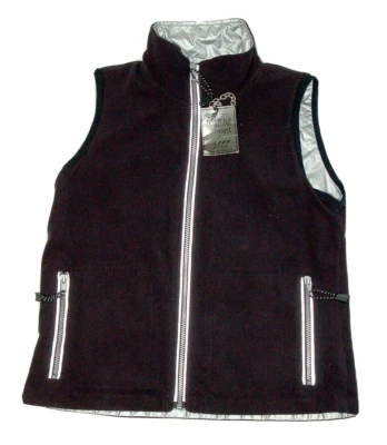 SJB Active women's reversible fleece vest black silver size S zip front  - Image 1 of 4